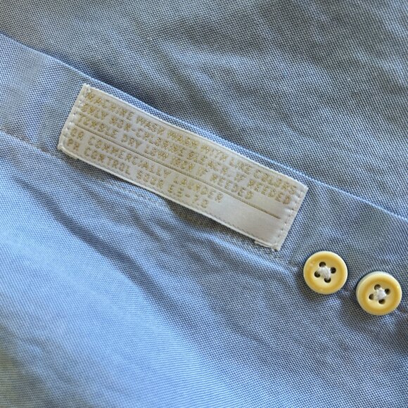 Nordstrom Blue Dress Shirt Size 16/35 Cotton Button Down Collar Work Office - Picture 7 of 7